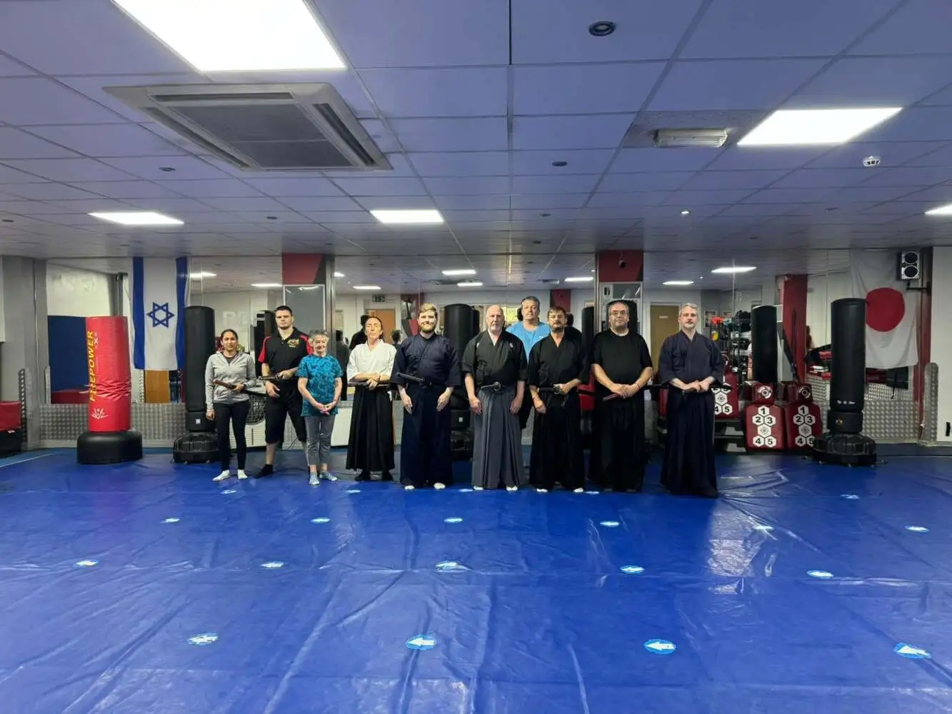 Students lined up on the mats at The Black Belt Foundation Chorley